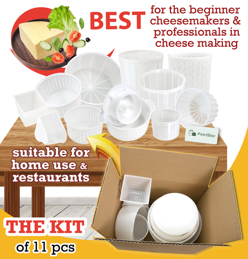 11 pcs Cheesemaking Kit №2 Press Strainer cheese  Press Mold
