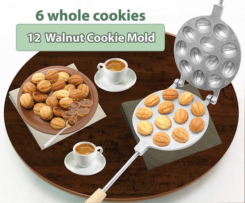 Walnut 12 Cookie Mold (Oreshek) Maker Oreshki Rissian Soviet Cookies by PetriStor