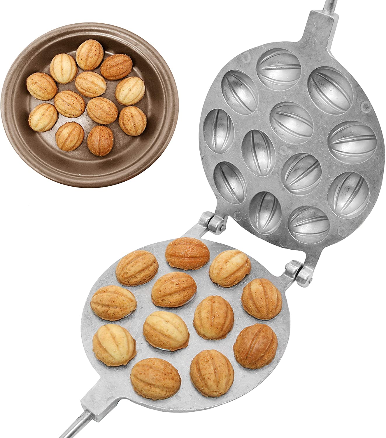 Walnut 12 Cookie Mold (Oreshek) Maker Oreshki Rissian Soviet Cookies by PetriStor